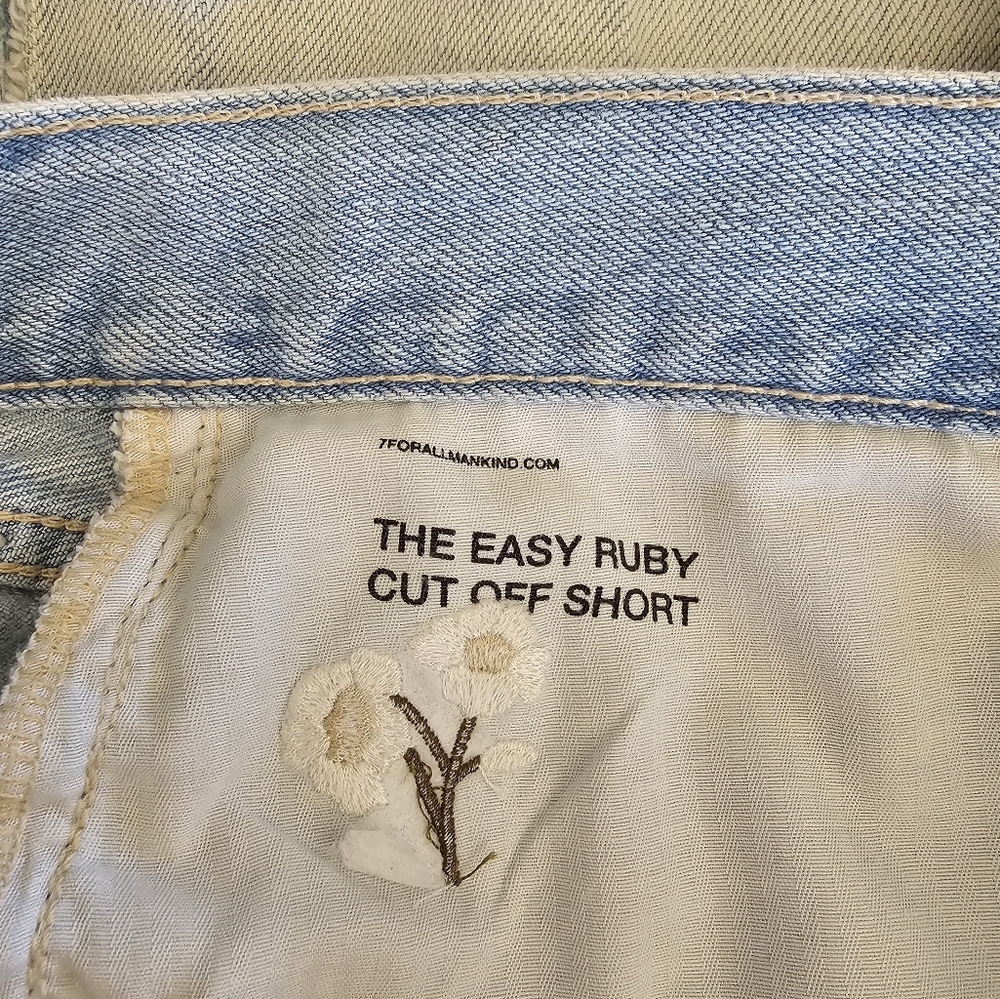 7 For All Mankind Easy Ruby High Waisted Cust Off Shorts - Picture 6 of 16